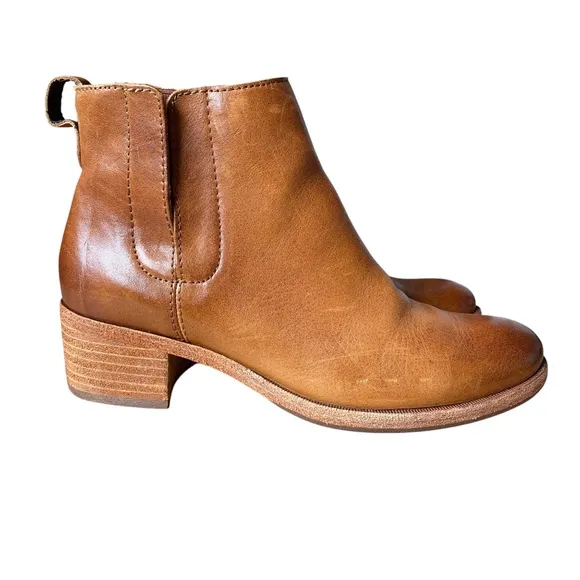 Kork Ease Brown Leather Mindo Heeled Ankle Boots - Size 7