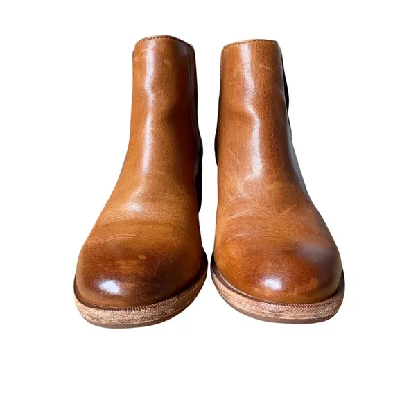 Kork Ease Brown Leather Mindo Heeled Ankle Boots - Size 7