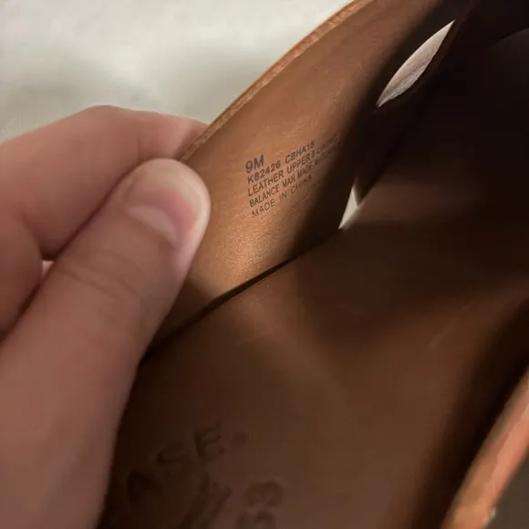 Kork-Ease Brown Leather Mules with Cross-Over Design Size 9