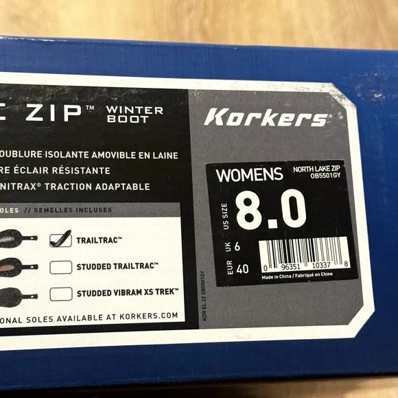 Korkers Women's Grey Northlake Zip Waterproof Comfort Boot Shoes Size 8 NWB