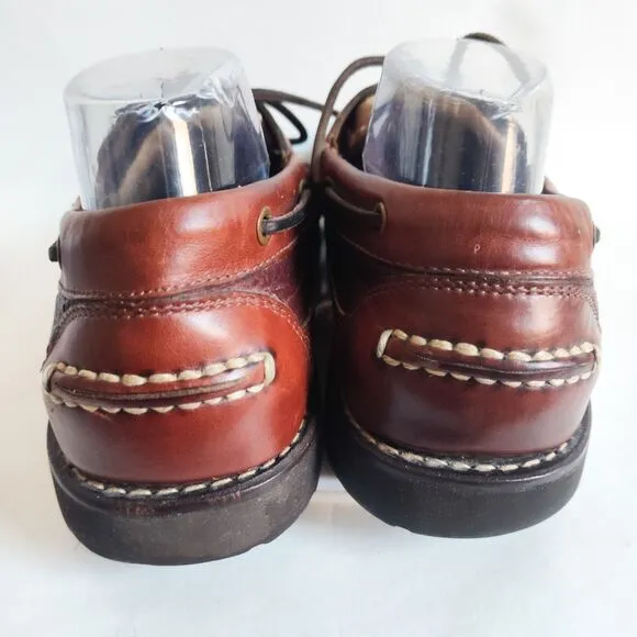 L L Bean US Mens Size 12 M Allagash Bison Leather Handsewn 3-Eye Shoes Brown