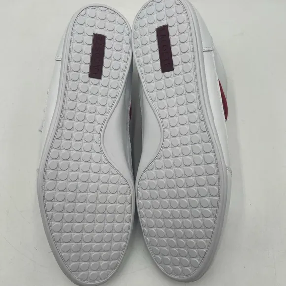 Lacoste Shoes Mens 10.5 White Burgundy Chaymon 223 Leather Sneakers