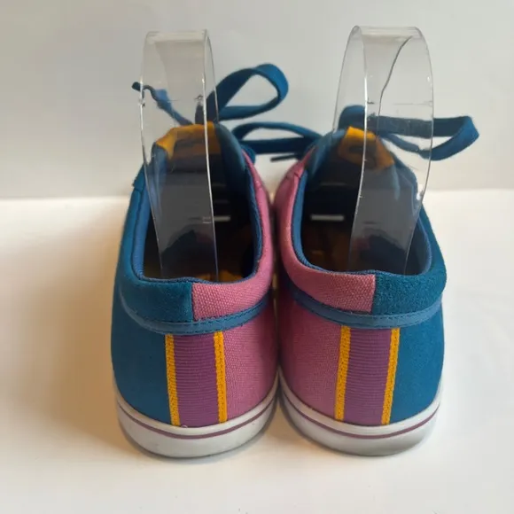 Lacoste vaultstar sleek Tennis Suede Canvas Turquoise Purple Sneakers Shoes Logo