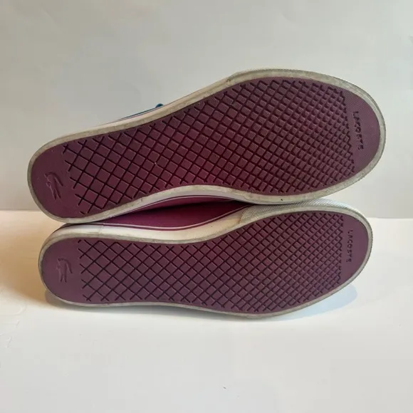 Lacoste vaultstar sleek Tennis Suede Canvas Turquoise Purple Sneakers Shoes Logo