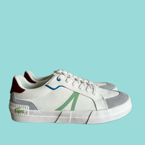LACOSTE White L004 Canvas Men's Trainer Shoes Size 12 #1140