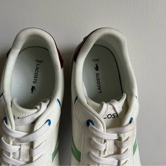 LACOSTE White L004 Canvas Men's Trainer Shoes Size 12 #1140