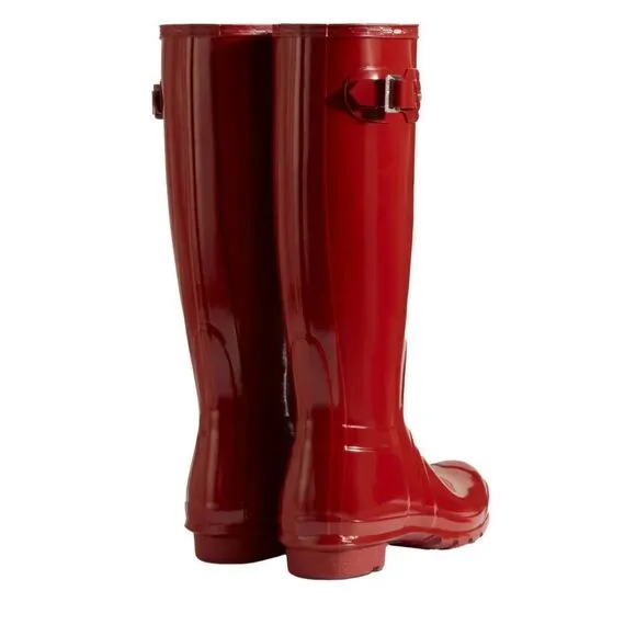 Ladies Hunter Size 5 Military Red Tall Rain Boots Rainboots Galoshes No-Slip