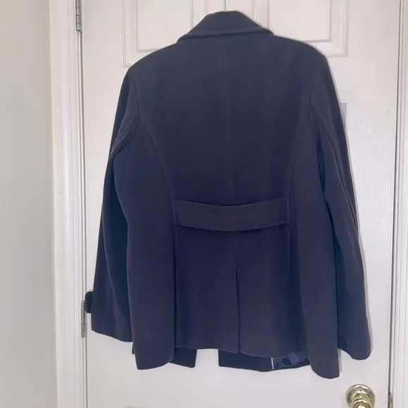 Land’s End Purple Double Breasted Wool Cashmere Blend Coat Size 16