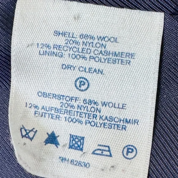 Land’s End Purple Double Breasted Wool Cashmere Blend Coat Size 16