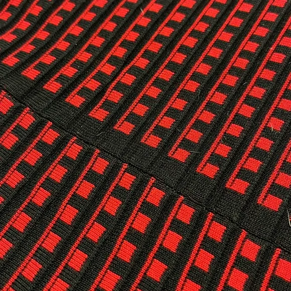 LANE BRYANT NWOT Fit/Flare 3/4 Red/Black Scoop Career/Party Sweater Dress 26/28