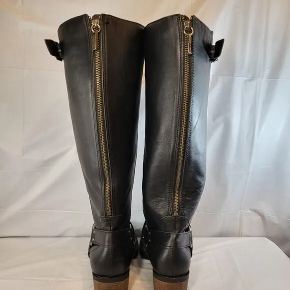 Lane Bryant Sienna Tall Leather Boots Size 10W Black