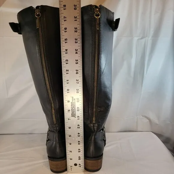 Lane Bryant Sienna Tall Leather Boots Size 10W Black