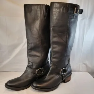 Lane Bryant Sienna Tall Leather Boots Size 10W Black