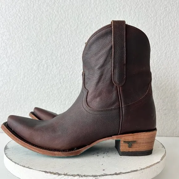 Lane EMMA JANE Womens Cowboy Bootie 8 Brown Leather Western Cowgirl Short Boots