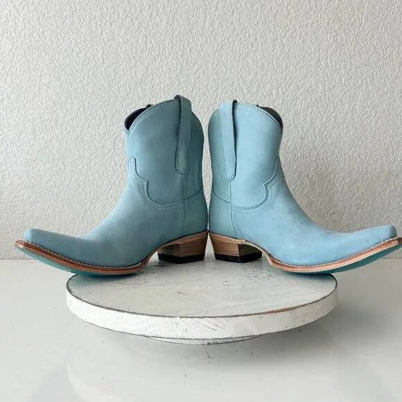 Lane EMMA JANE Womens Cowboy Bootie 8 Western Blue Cowgirl Short Ankle Boots