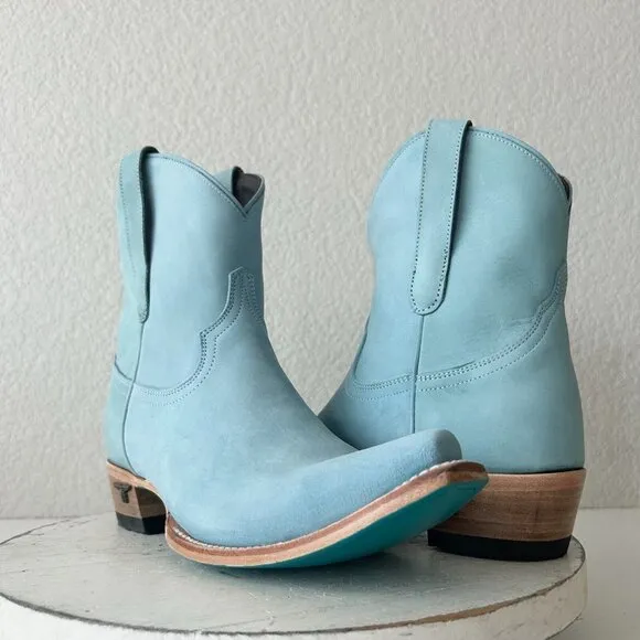 Lane EMMA JANE Womens Cowboy Bootie 8 Western Blue Cowgirl Short Ankle Boots