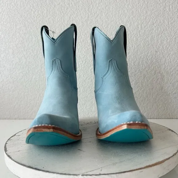 Lane EMMA JANE Womens Cowboy Bootie 8 Western Blue Cowgirl Short Ankle Boots