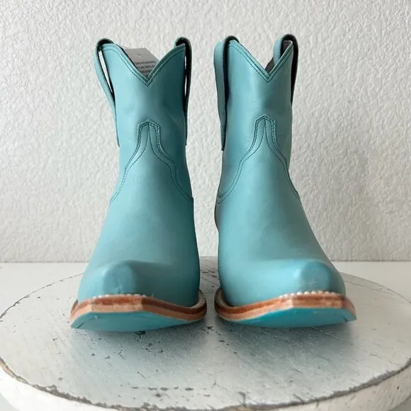 Lane EMMA JANE Womens Cowboy Bootie 8.5 Turquoise Leather Western Cowgirl Boots