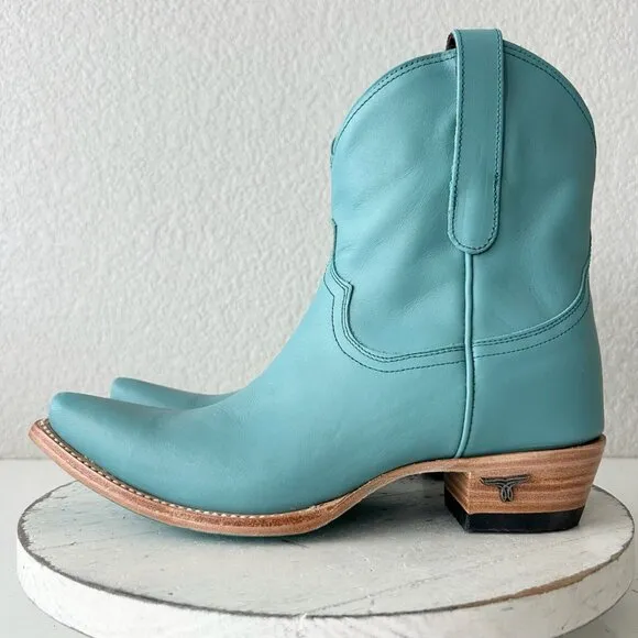 Lane EMMA JANE Womens Cowboy Bootie 8.5 Turquoise Leather Western Cowgirl Boots