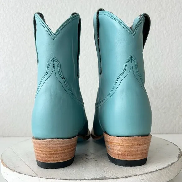 Lane EMMA JANE Womens Cowboy Bootie 8.5 Turquoise Leather Western Cowgirl Boots