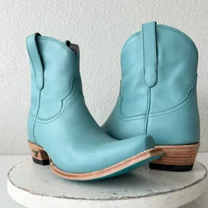 Lane EMMA JANE Womens Cowboy Bootie 8.5 Turquoise Leather Western Cowgirl Boots