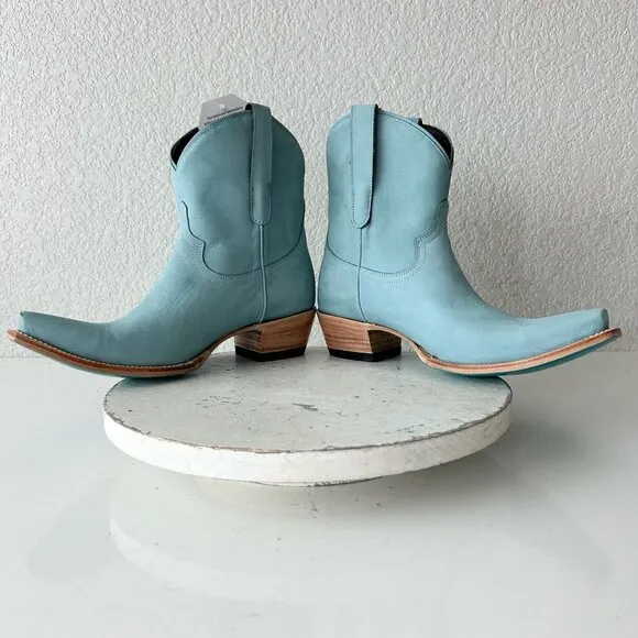 Lane EMMA JANE Womens Cowboy Bootie 9 Western Blue Cowgirl Short Ankle Boots