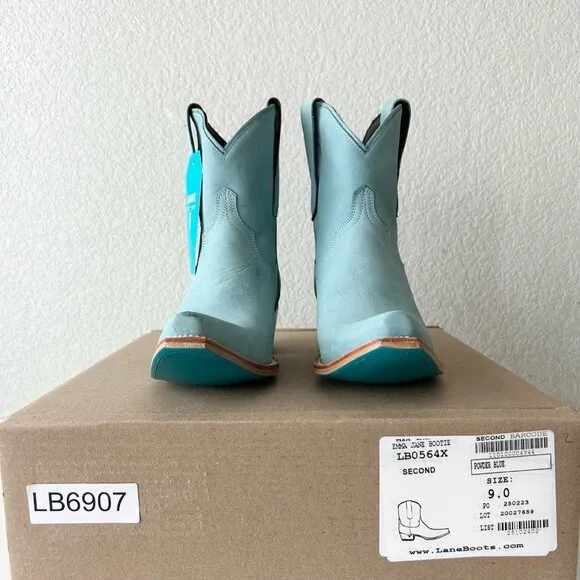 Lane EMMA JANE Womens Cowboy Bootie 9 Western Blue Cowgirl Short Ankle Boots