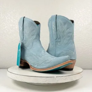 Lane LEXINGTON Blue Cowboy Boots 7.5 Leather Western Ankle Bootie Short …