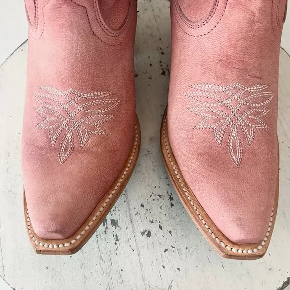 Lane SMOKESHOW Womens Cowboy Boots 7 Pink Leather Western Cowgirl Mid-Calf Tall