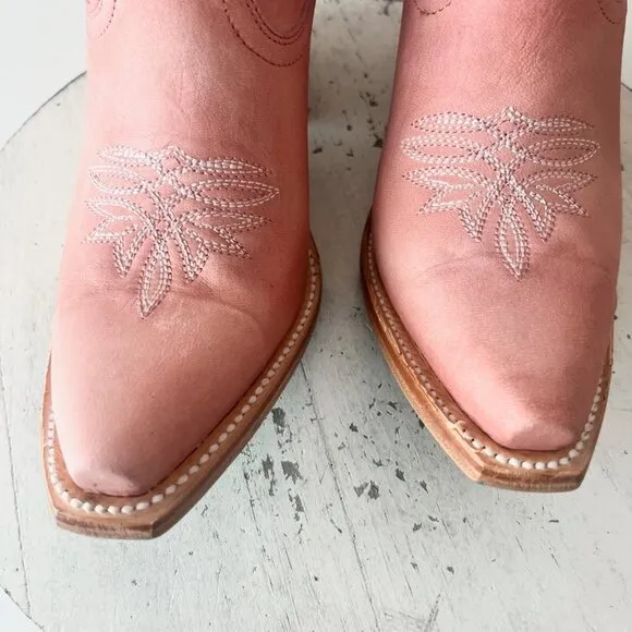 Lane SMOKESHOW Womens Cowboy Boots 7 Pink Leather Western Cowgirl Mid-Calf Tall