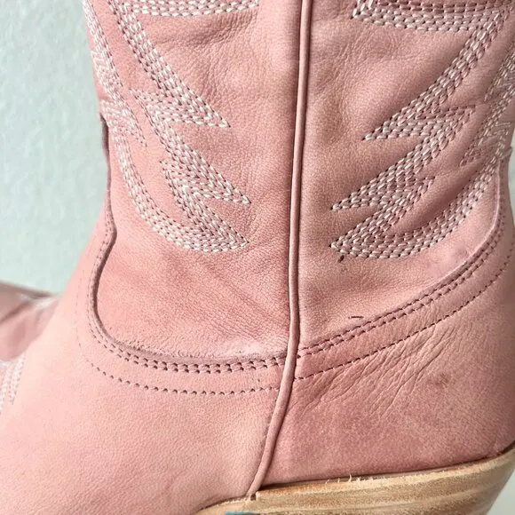 Lane SMOKESHOW Womens Cowboy Boots 7 Pink Leather Western Cowgirl Mid-Calf Tall