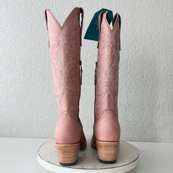 Lane SMOKESHOW Womens Cowboy Boots 7 Pink Leather Western Cowgirl Mid-Calf Tall