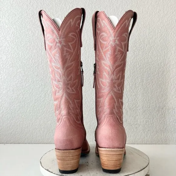 Lane SMOKESHOW Womens Cowboy Boots 7 Pink Leather Western Cowgirl Mid-Calf Tall