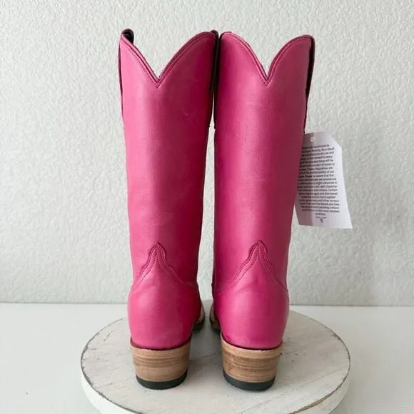 Lane EMMA JANE Womens Cowboy Boots Sz 7.5 Western Hot Pink Leather Cowgirl Tall
