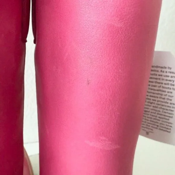 Lane EMMA JANE Womens Cowboy Boots Sz 7.5 Western Hot Pink Leather Cowgirl Tall