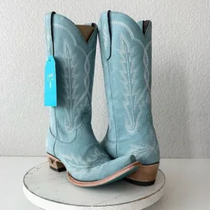 Lane LEXINGTON Ladies Cowboy Boots 8 Powder Blue Leather Western Cowgirl Tall