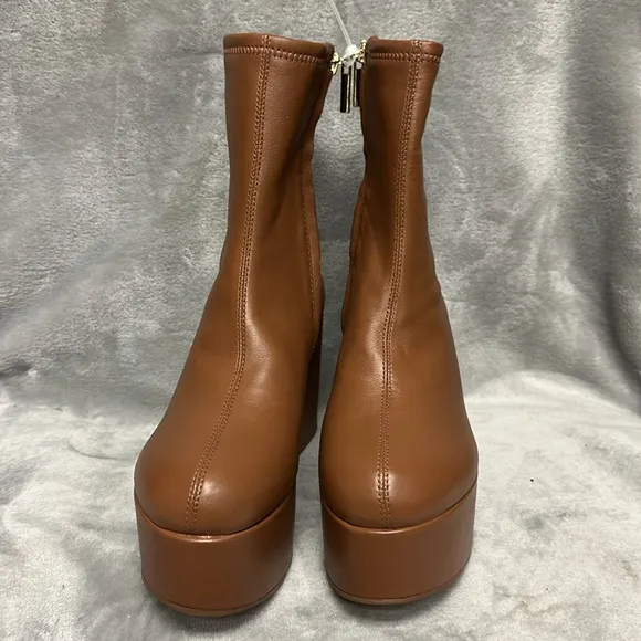 Larroudé Miso Leather Platform Short Boots 8
