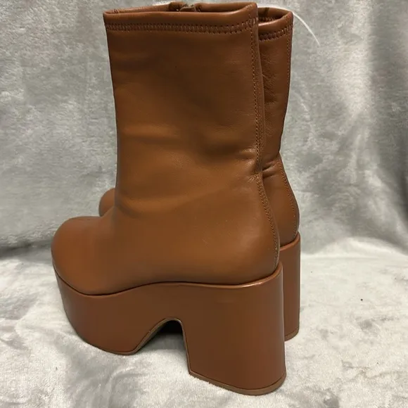 Larroudé Miso Leather Platform Short Boots 8