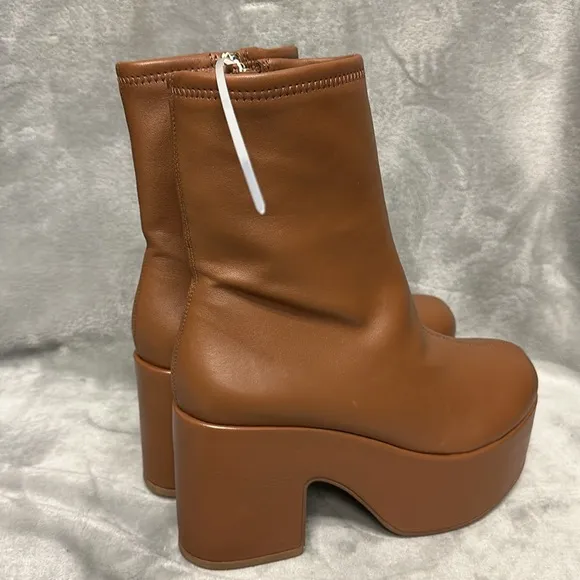 Larroudé Miso Leather Platform Short Boots 8
