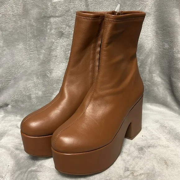 Larroudé Miso Leather Platform Short Boots 8