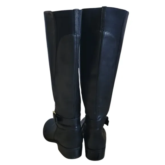 LAUREN RALPH LAUREN Tall Leather Heeled Boots Black 7.5
