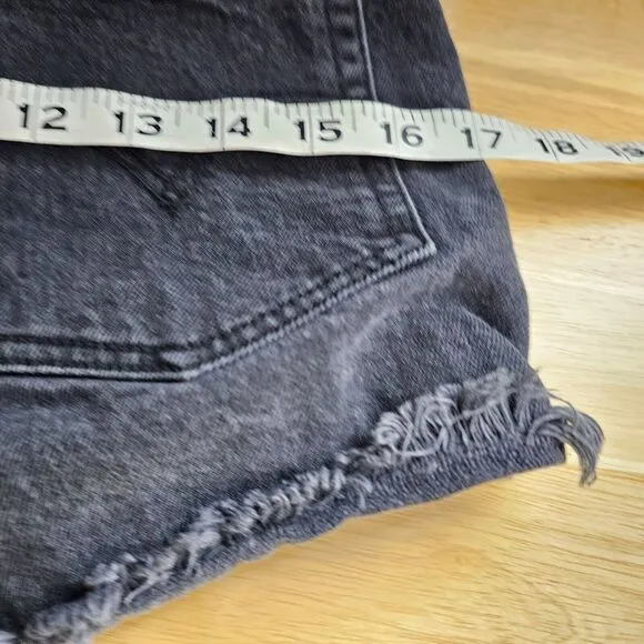 Levi's Premium‎ Ribcage Shorts (size 27) Black Denim Cotton Button Fly Womens