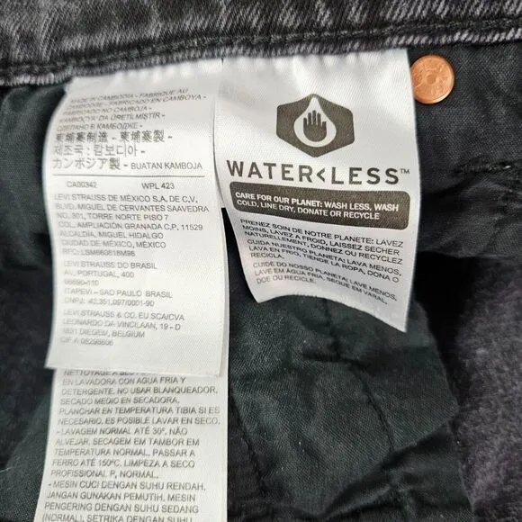 Levi's Premium‎ Ribcage Shorts (size 27) Black Denim Cotton Button Fly Womens