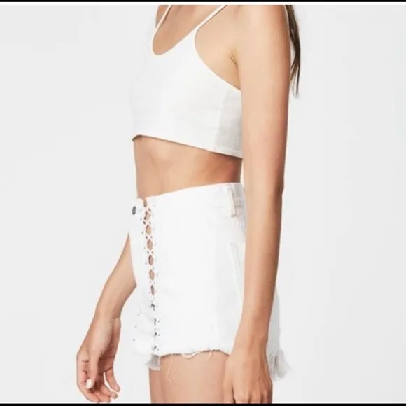 {LF Carmar} double lace up  White Titania Carmar Shorts Size 28