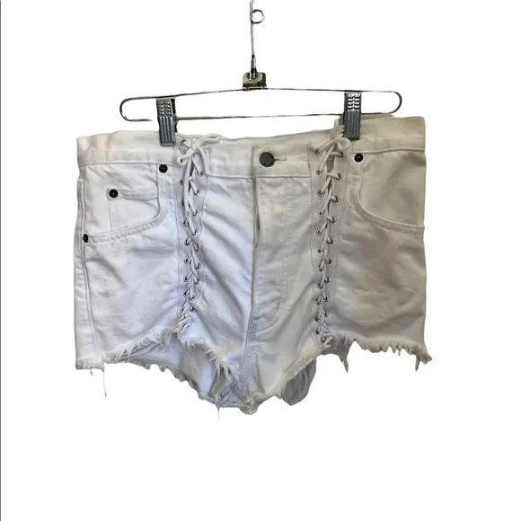 {LF Carmar} double lace up  White Titania Carmar Shorts Size 28