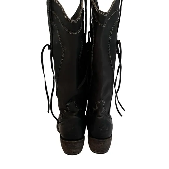 Liberty Black Distressed Black Tambor Tall  Boot, Sz 8