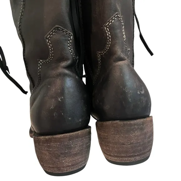 Liberty Black Distressed Black Tambor Tall  Boot, Sz 8