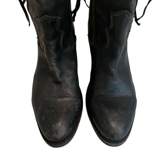 Liberty Black Distressed Black Tambor Tall  Boot, Sz 8