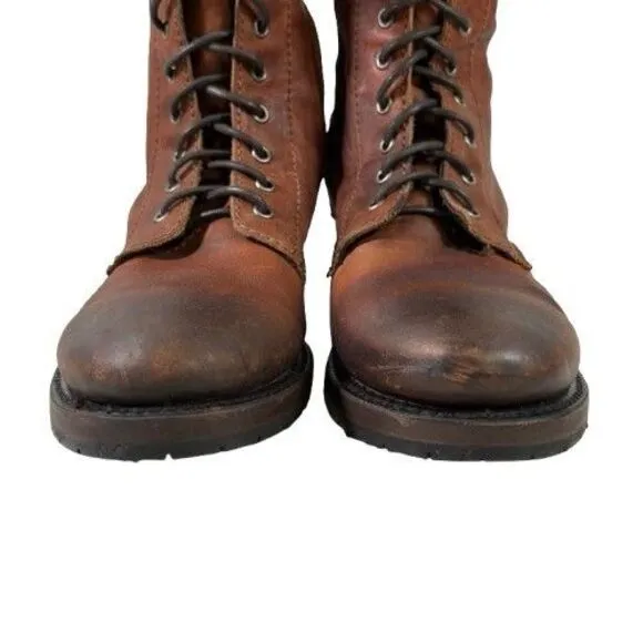 Liberty Black Zip Tall Brown Distressed Leather Riding Boots Women's SZ 6.5