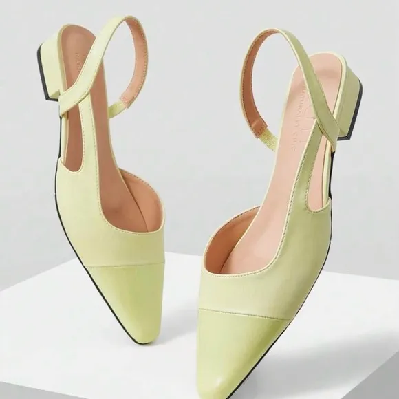 Light Green pointed toe Slingback Women's flat Shoes